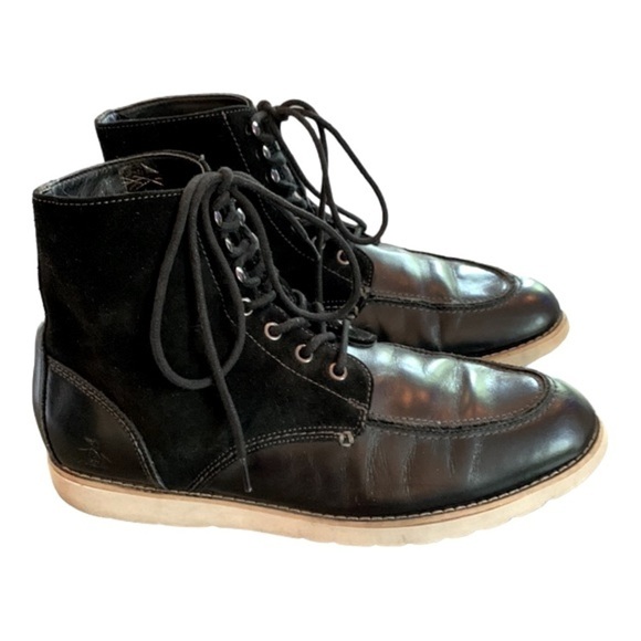 Original Penguin Ned Boots Black Leather Suede Lace-Up Chukka Men's US 10 - Picture 4 of 7